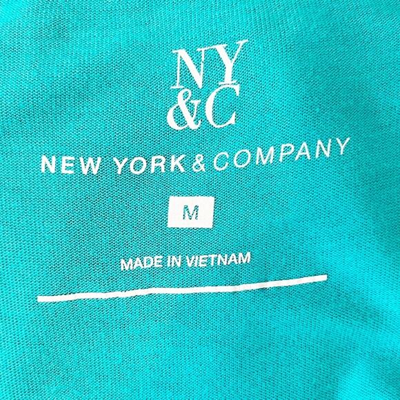 NEW YORK & COMPANY Blue-Green Tank Top W/ Chiffon Overlay, M - Picture 7 of 8